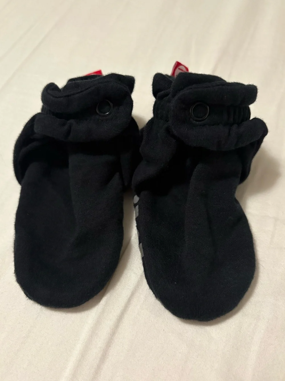 Zutano Black Cotton Non-Slip Soft Baby Booties 18 months